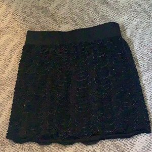 Maurices beaded black mini skirt size 3 Stretchy waist great for a holid…